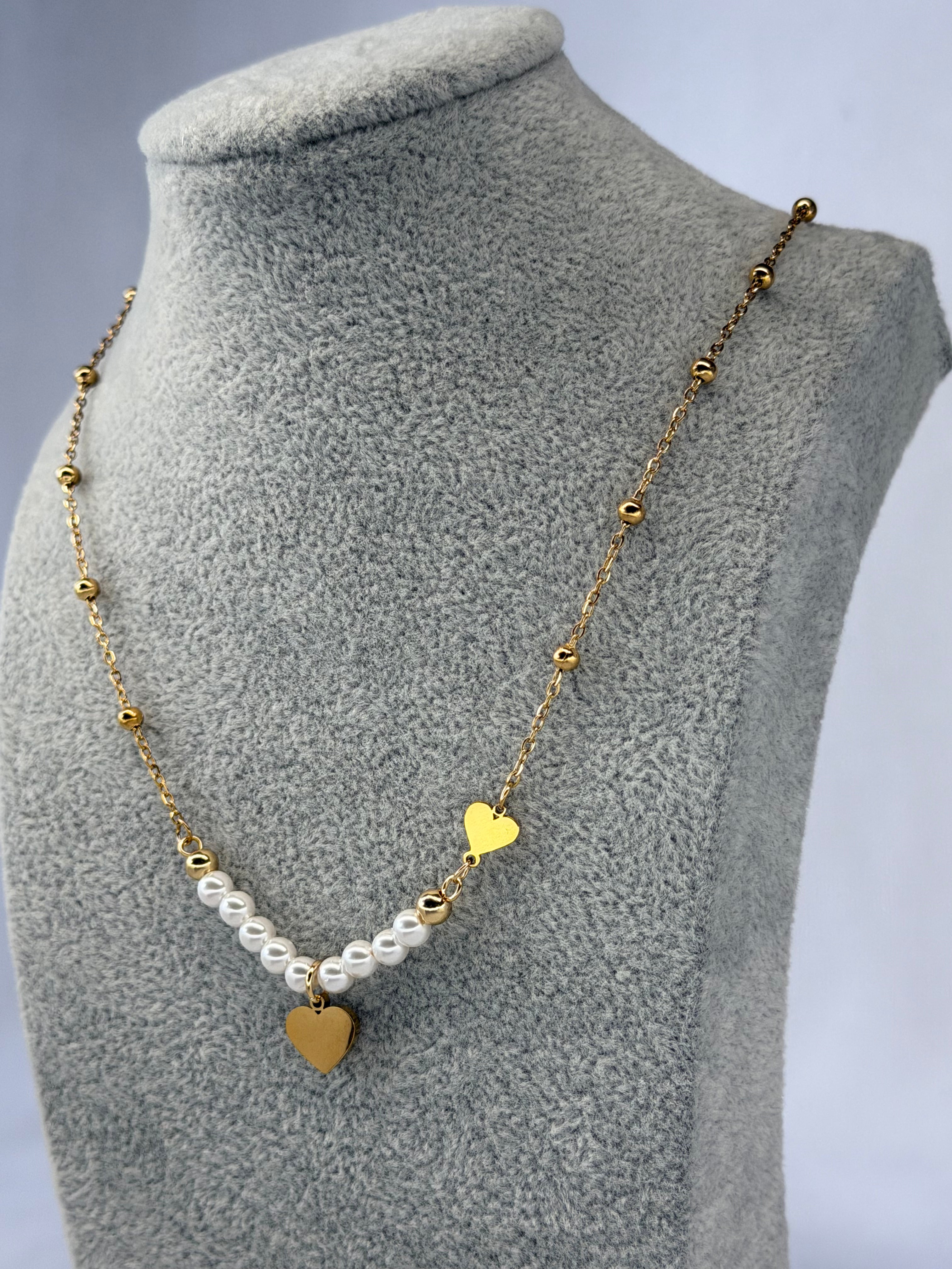 Naszyjnik Pearl Heart Gold