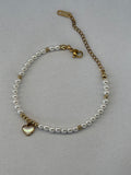 Bransoletka Pearl Heart Gold