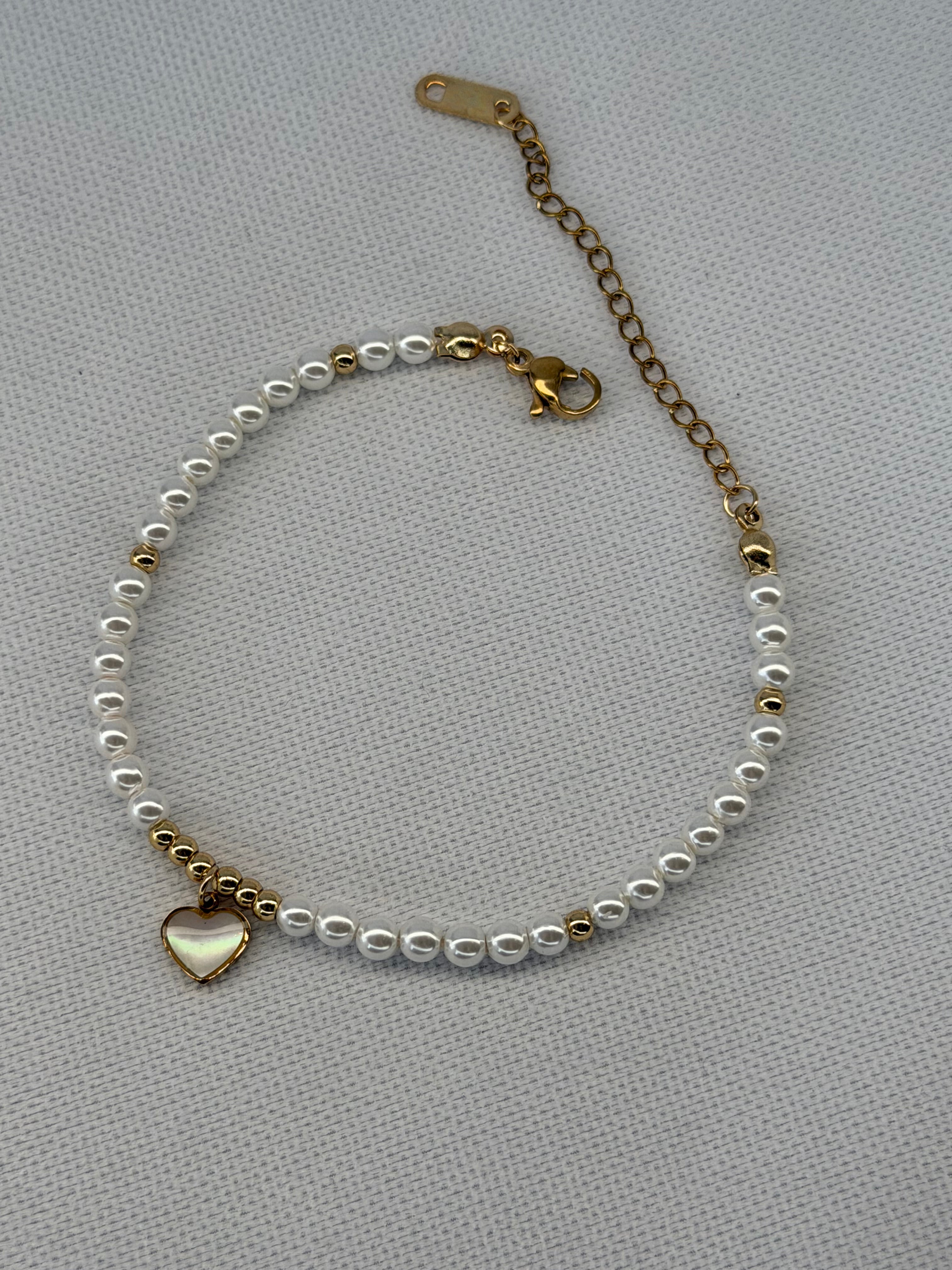 Bransoletka Pearl Heart Gold