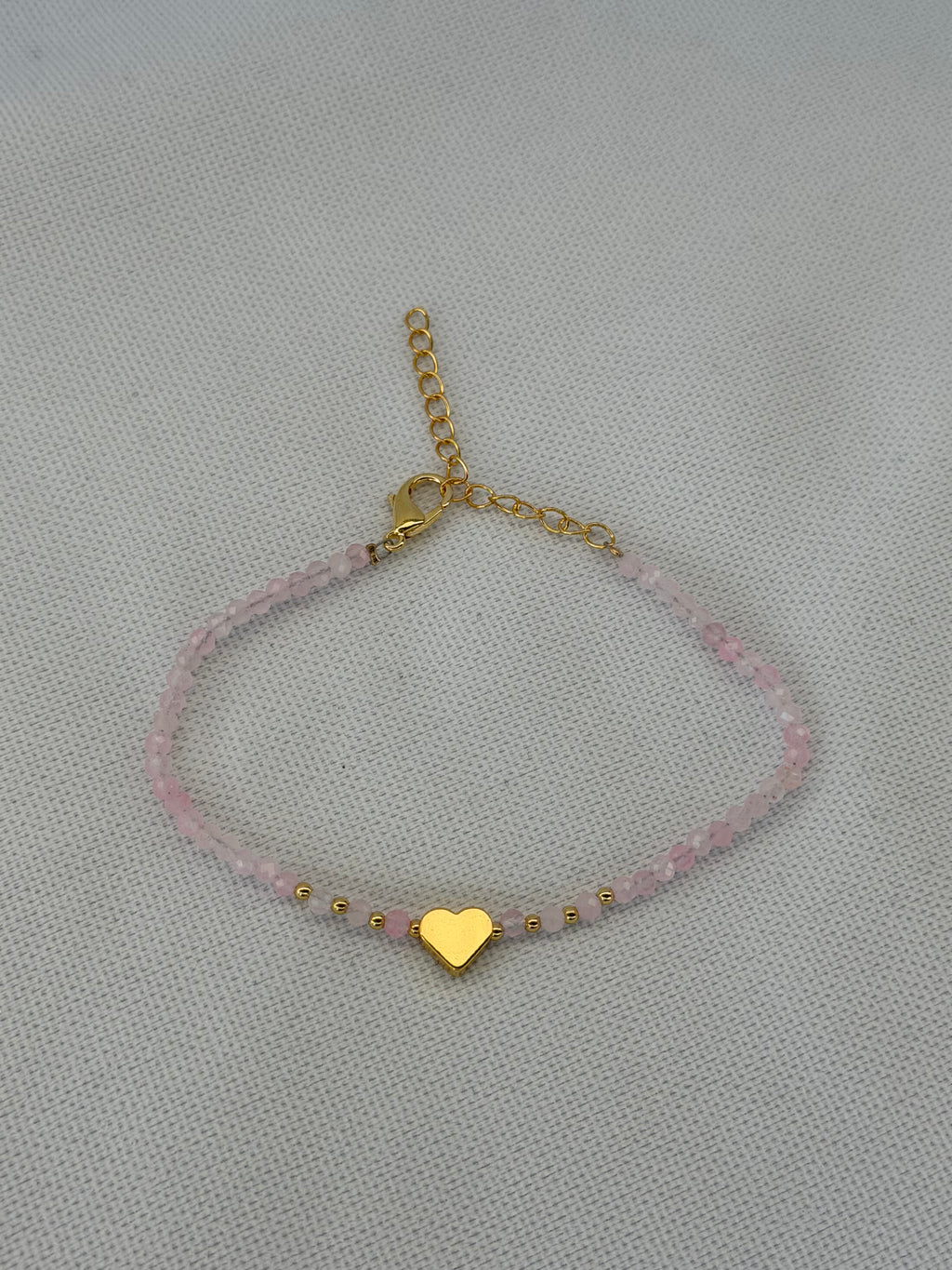 Bransoletka Pink Bracelet With a Gold Heart