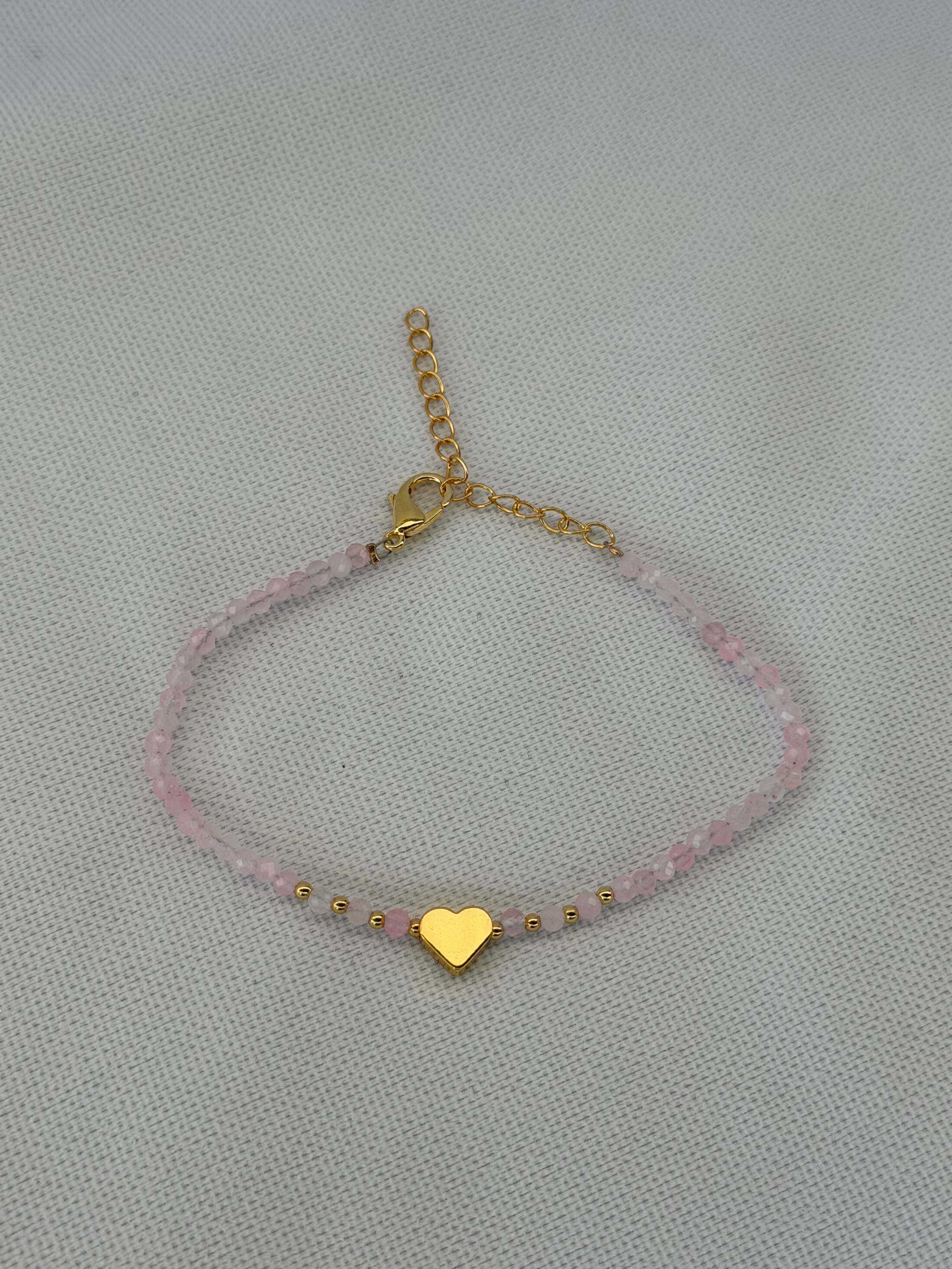 Bransoletka Pink Bracelet With a Gold Heart