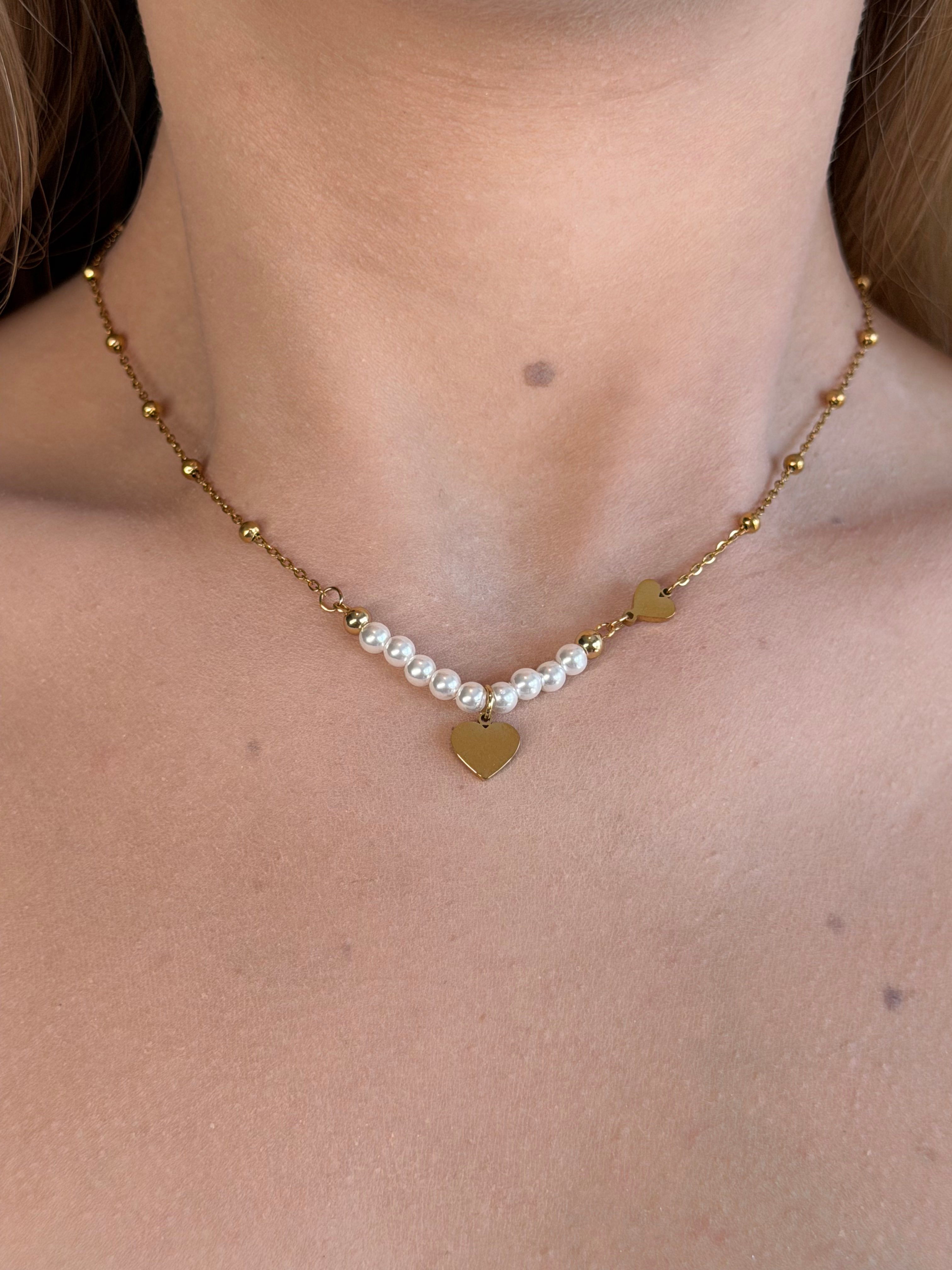 Golden Pearl Heart