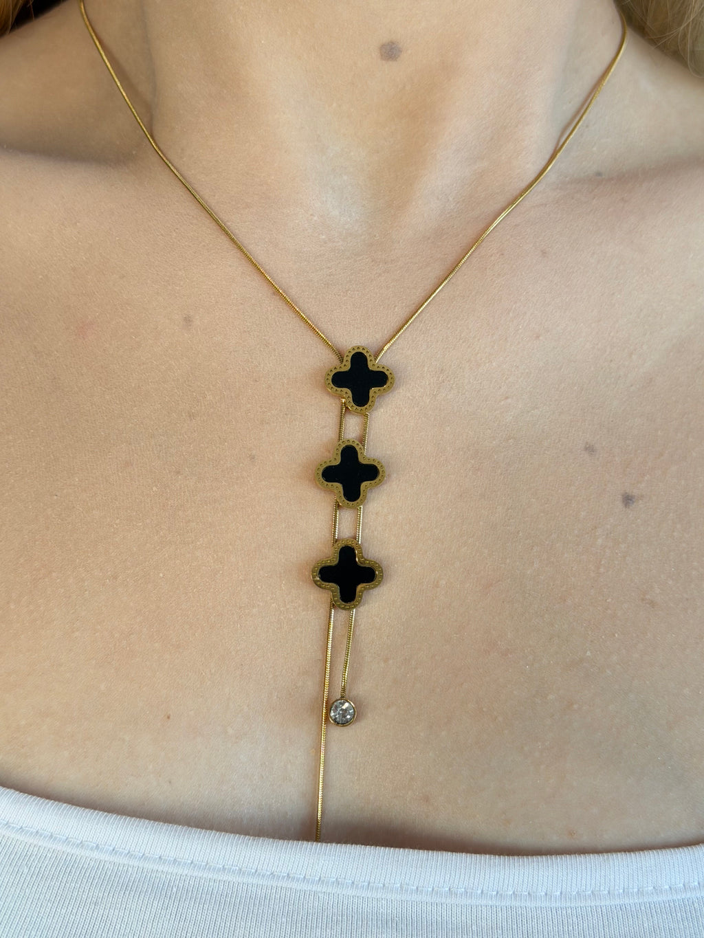 Naszyjnik Clover Noir Gold