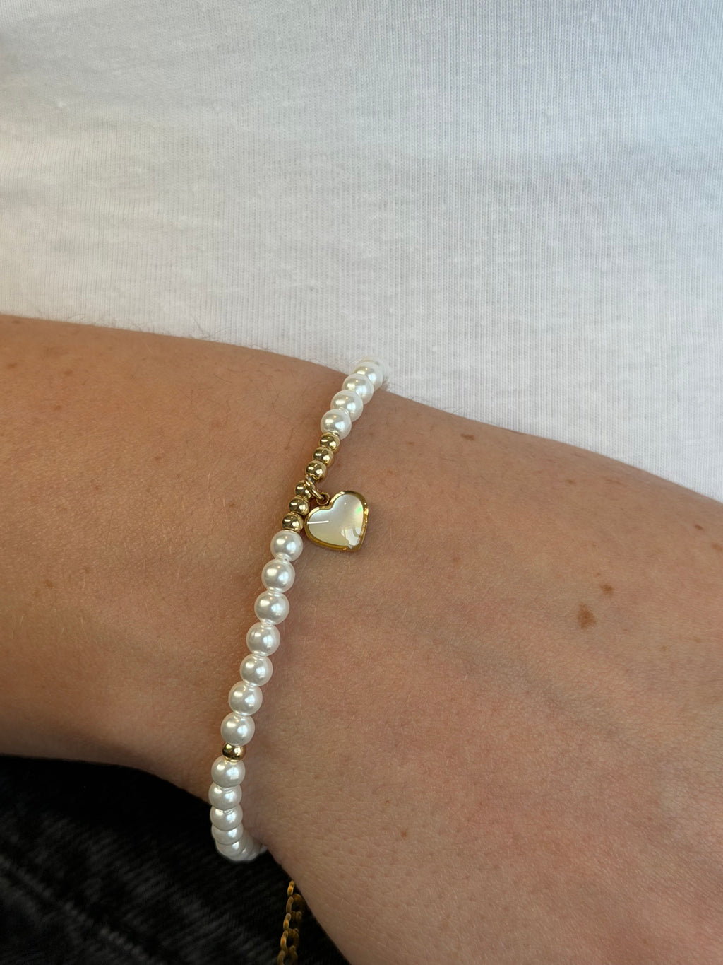 Bransoletka Pearl Heart Gold